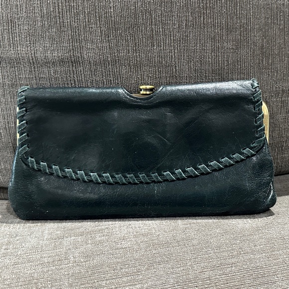 HOBO Dark Green Leather Wallet - Picture 1 of 7
